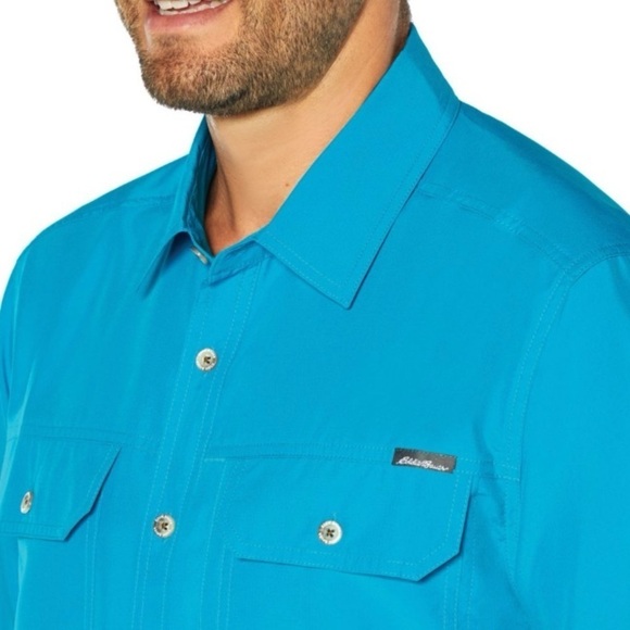 NWT Eddie Bauer men’s woven tech shirt Large - Picture 5 of 7